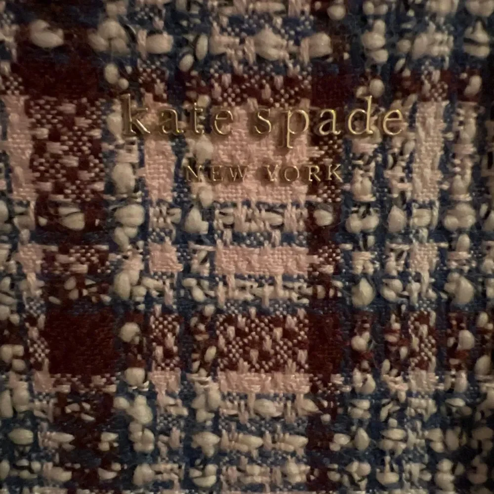 🆕 Kate Spade New York Market Tweed Fabric Medium Tote (Dark Merlot Multi) Tote